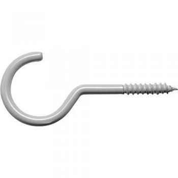 HSI Schraubhaken, gebogen, Eisen, 2,9x40 mm, weiß beschichtet, 4 Stück
