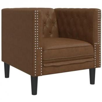 Sillón confort de piel de ante sintético marrón