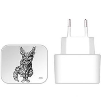 Adaptador USB Oficial Bioworkz Fennec Fox Wildlife 2 Blanco EU con Cable Micro‑USB para Huawei Stream S 302HW