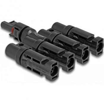 Conector Solar DL4 1 Hembra a 4 Machos Negro