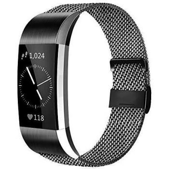 AK For Fitbit Charge 2 Metal Mesh Strap