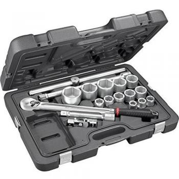 Facom Professional 18-Piece 3/4 Drive Dustproof Ratchet and Hex Socket Set (Metric)