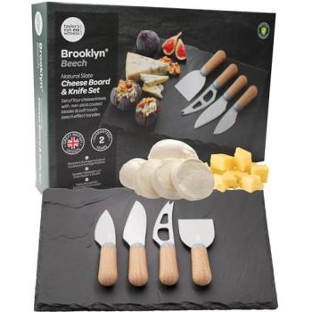 Taylor’s Eye Witness Brooklyn Slate Beech Cheese Board and Knife Kit