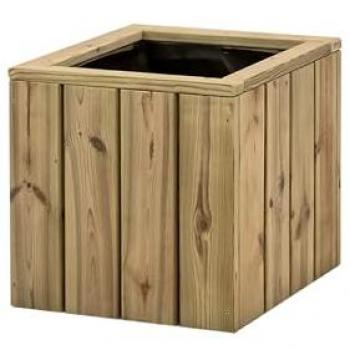 Jardinière carrée en bois Atrium 50 x 50 x 50 cm
