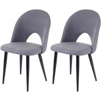 Sillas de comedor HHG 205 en textil gris oscuro