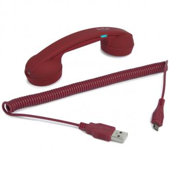 Hi-Fun Cornetta Bluetooth Vintage, Design Compatto, Colore: Rosso