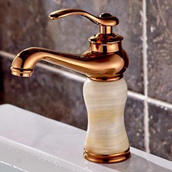Grifería de baño en oro rosa para lavabo