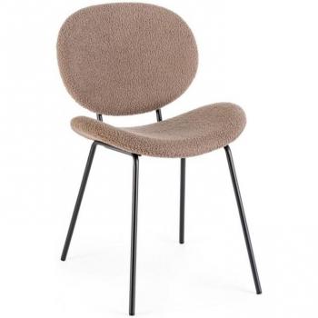Moderner Esszimmerstuhl Maddie, Boucle, Braun