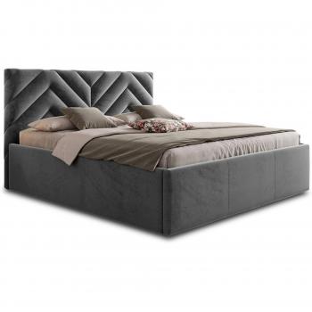 Lit coffre Santiago 160x200 avec sommier gris