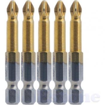 Jeu de 5 embouts hexagonaux PH2 1/4 50mm anti-dérapants en titane