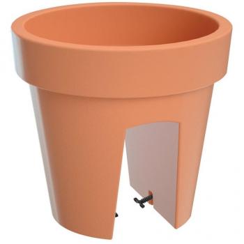 Plantenbak Zwart met Terakota-effect Lofly Railing 24,5 cm