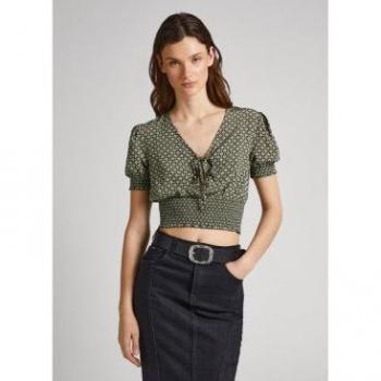Camicia a Maniche Corte Francesca Verde Pepe Jeans M