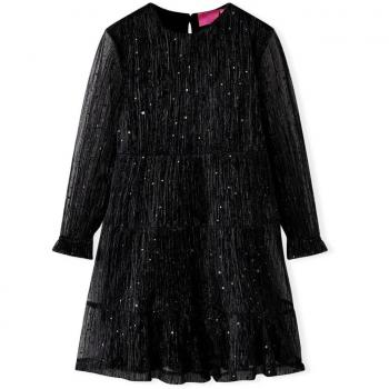 VidaXL, Bambini, Vestiti, Abito da bambino con maniche lunghe nero 128
