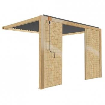Legno Pergola Bioclimatica 3×4 m – Schermi Duplex