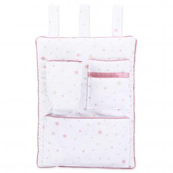 All-in-One Babybay Utensilo – Weiß, Sternemix Sand/Beere