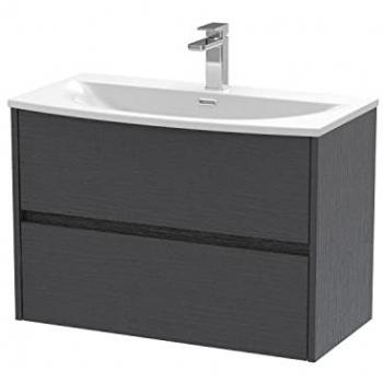 Havana Graphite Grey 800mm Wall Hung Vanity Unit with Curved Basin
