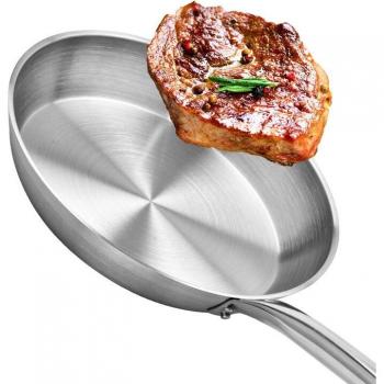 All Hob Types Non-Stick Stainless Steel Skillet with Sleek Design