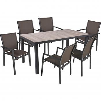 RANA Outdoor Tischgruppe 7-tlg. Grau