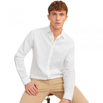 Jack & Jones Herren Langarmhemd aus Leinenmix