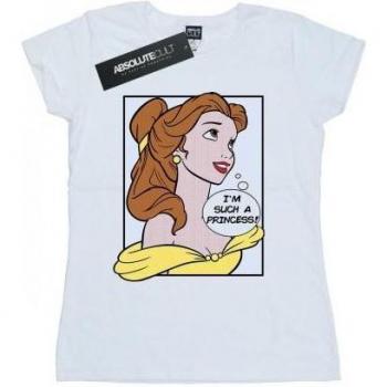 Girls Disney Belle Pop Art Cotton T-Shirt, L, White