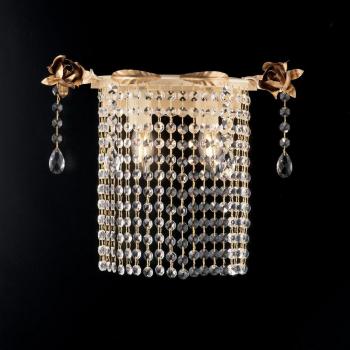 Shabby Chic Applique Avorio Oro Strass Luminoso
