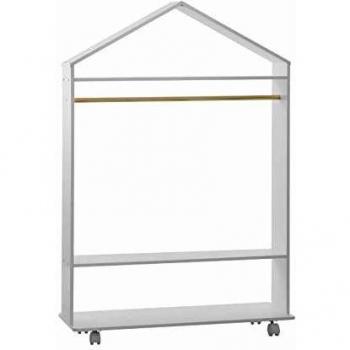 Armadio Bianco per Bambini su Rotelle 81 cm