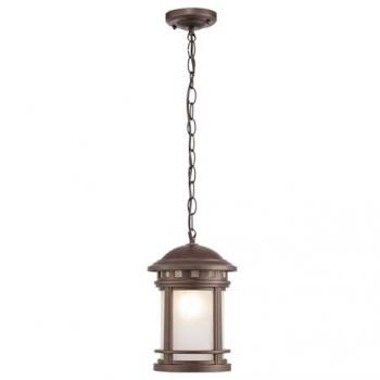 Rustikale Außen-Hängelampe Aluminium Glas E27 IP44 max. 130,7 cm Braun