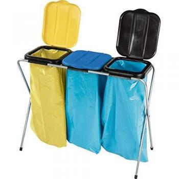 Pattumiera Nölle H780xL960xD370mm 20-130 litri, 3 scomparti, colore nero