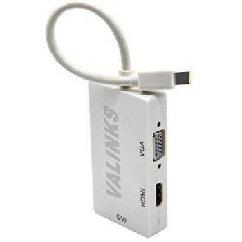 Adaptador Mini DisplayPort a DVI VGA HDMI 3 en 1 1080P 4K