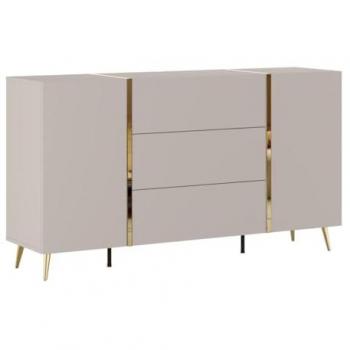 Buffet rustique beige doré – 2 portes, 3 tiroirs – Marzialo