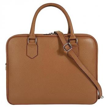 Echtleder Aktentasche CLUTY, Damen, Made in Italy, braun