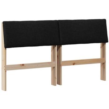Noire Tête de lit capitonnée – 135 cm en pin massif (vidaxl)