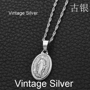 Anniyo Silver/Gold Virgin Mary Pendant