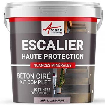 Béton Ciré Escalier – Kit 2 m², Lilas Mauve, neuf ou rénovation