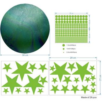 Fluorescent Moon and Stars Wall Stickers