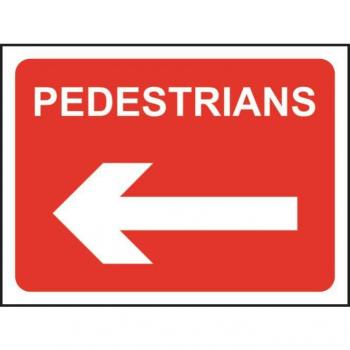 Left Arrow Pedestrian Roll-Up Traffic Sign
