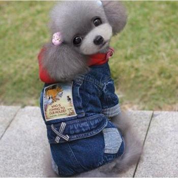 Abrigo Canino de Cuatro Piernas A204 Jeans Red