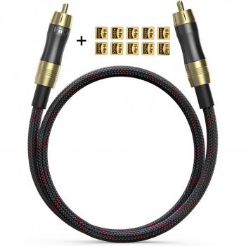 Fiio Double RCA Plaqué Or LR‑RCA2 : Adaptateur Audio Numérique 50 cm