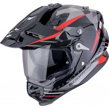 Casco enduro dual road scorpion adf-9000 air feat nero argento rosso