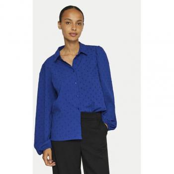 VILA Damenhemd Blau Regular Fit