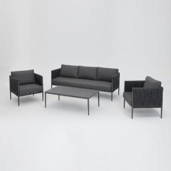 Luxury Grey U-Shape Rope Garden Sofa Set