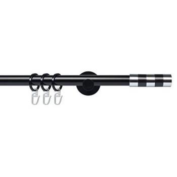 Fertigstilgarnitur Gardinenstange LIEDECO 20 mm, schwarz, 240 cm
