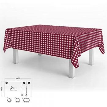 Nappe Rectangulaire Waterproof à Carreaux Rouges 140 x 250 cm
