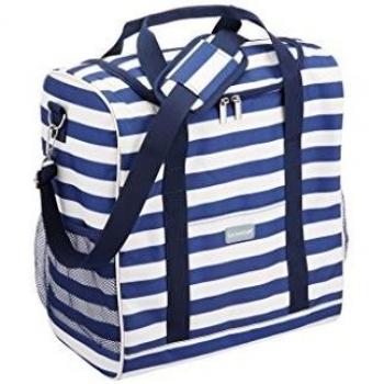 KitchenCraft We Love Summer Large Nautical-Striped Family Insulated Bag, 21 L