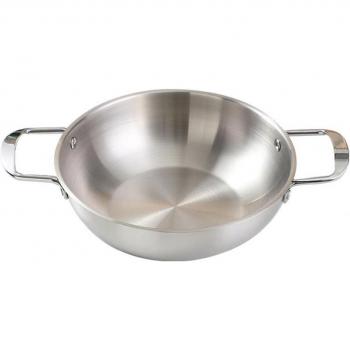 Convenient Double Handle Ramen Pan in Stainless Steel