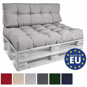 Cuscino per seduta su bancali 120x80x15 cm grigio chiaro