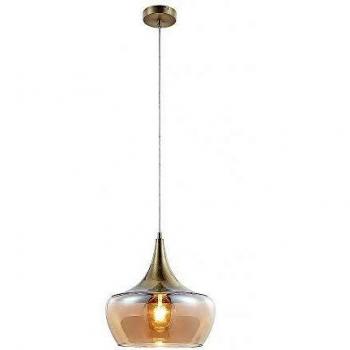 Arola Glass Pendant Light in Antique Brass