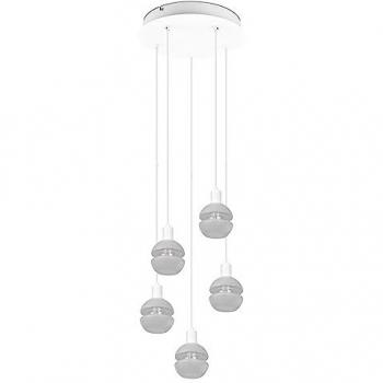 Mela Trio Iluminación Colgante, 5 Luces, Blanco