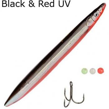 Savage Gear 3D Line Thru Sandeel 85mm Black & Red UV 11g