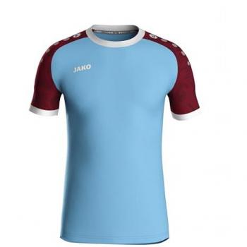 JAKO Trikot Iconic Kurzarm – hellblau/weinrot, Größe 116, unisex